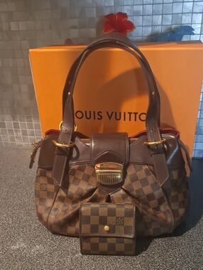 Louis Vuitton Sistina Bag Damier Ebone and Wallet